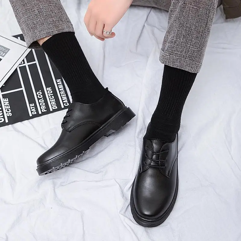 

Hair Stylist Casual Leather Shoes Men's Spring and Autumn Thick Bottom British Men's Shoes 2023 New Fashion Wedding Groom's