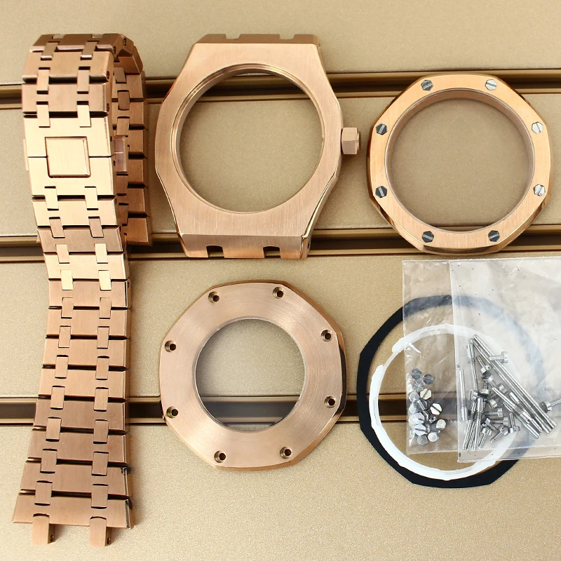 FEIYASHI 41 мм розовое золото восьмиканальный корпус для часов ремешок сапфировое