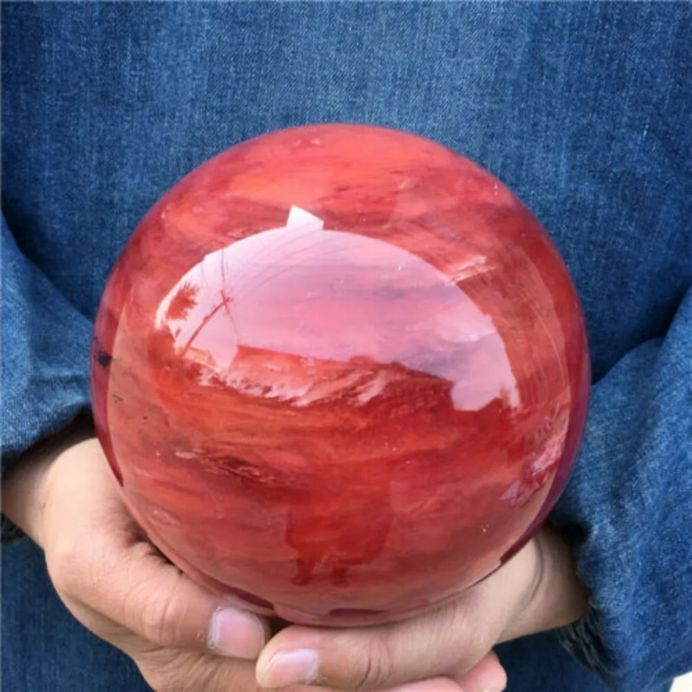 Красный плавленый камень кварцевый шар кристалл обработка рейки
