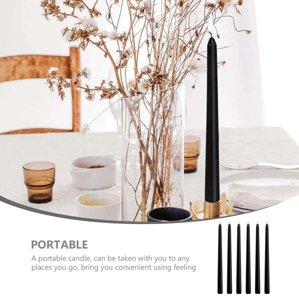 8-часовые свечи на столбе с горящим временем черный воск декор украшения