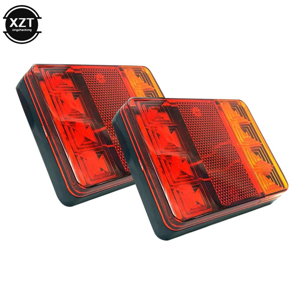 

12V Taillight Turn Signal Indicator 8 LEDs Tail Light Car Number Plate Light Rear Reverse Brake Stop Lamp Trailer Truck Caravan