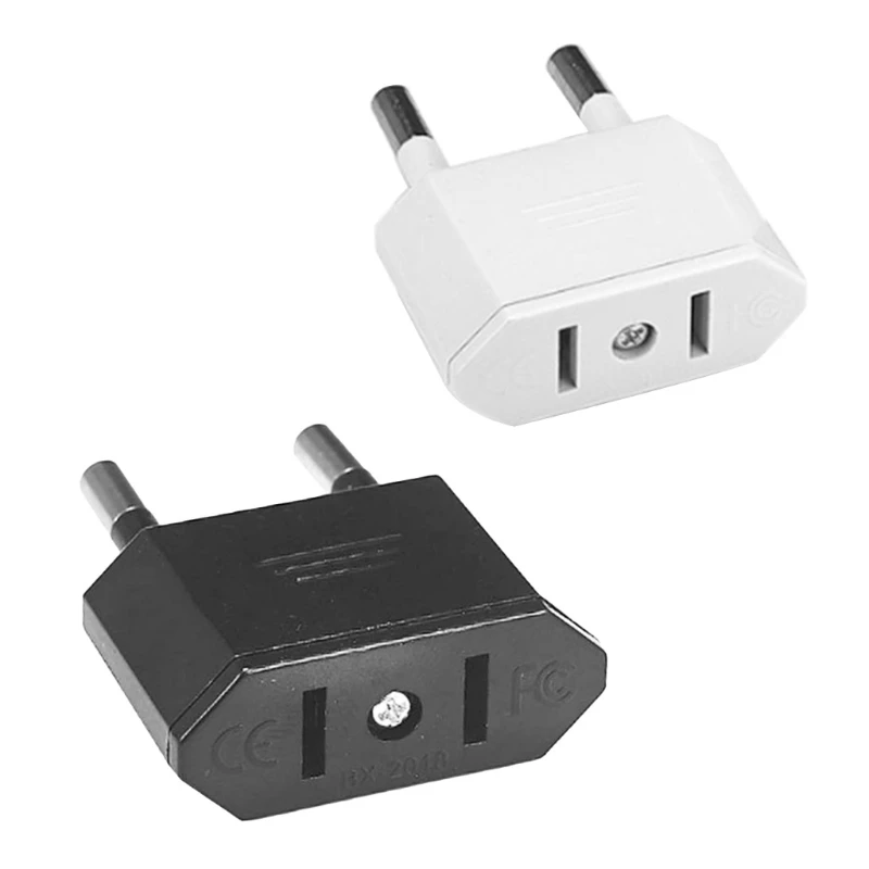 Universal Input from USA to Europe Travel Power Plug Adapter Converter 2 Pin
