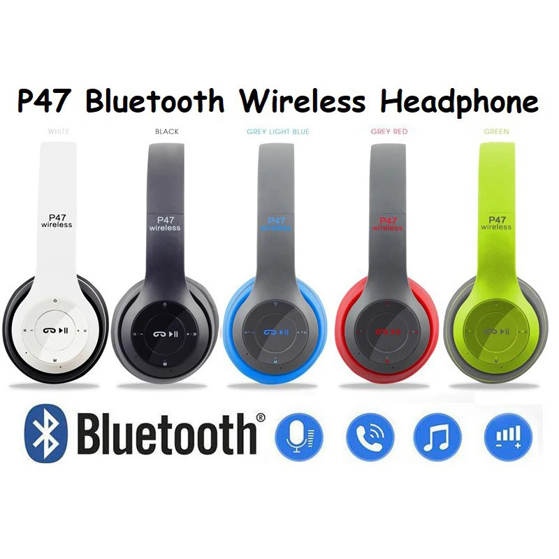 Enlarge 360° Surround Sound Wireless Headset P Bluetooth Headset 5.0 Foldable Stereo Smart Noise Cancelling Retractable Adjustable
