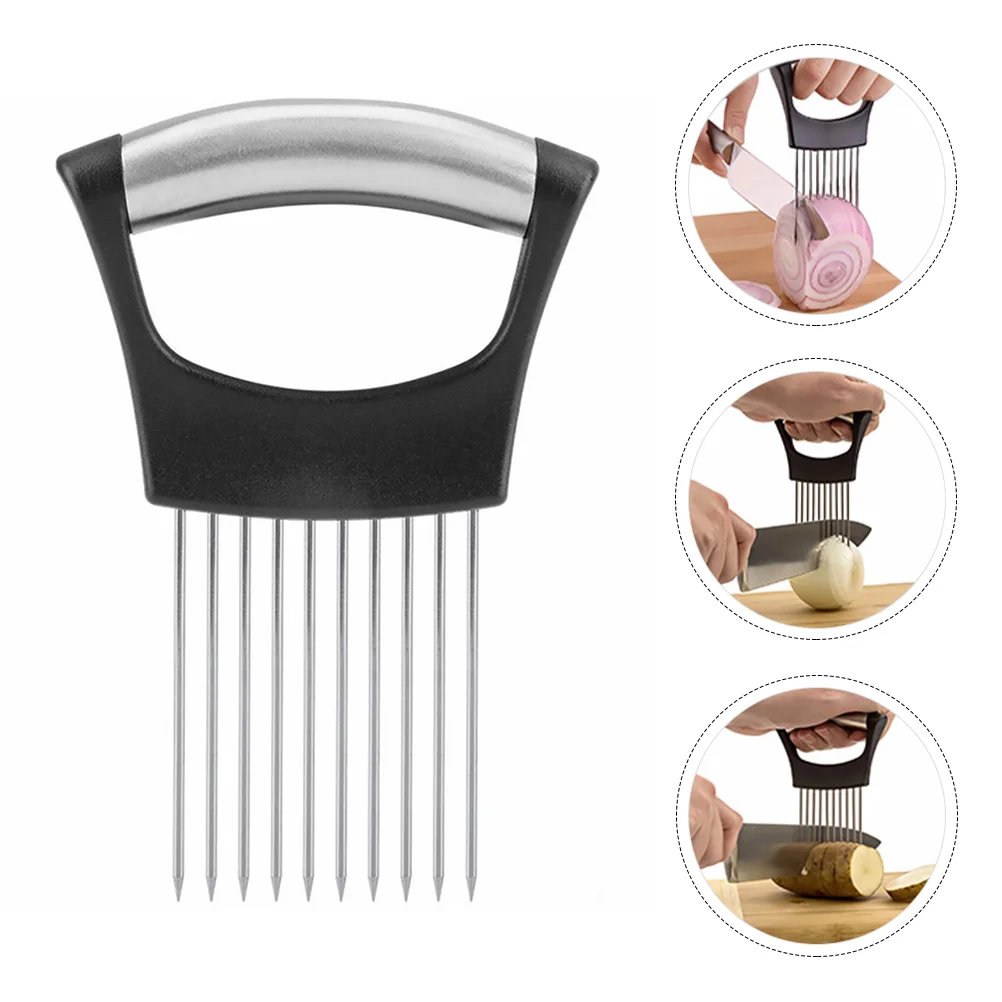 

1pc Fruits Slicer Fixation Tool Stainless Steel Fixed Meat Steak Onion Slicer