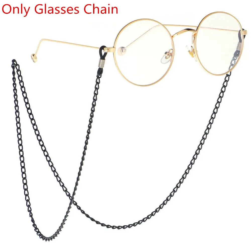 

1Pcs Vintage Glasses Chain Holder Women Men Fashion Black Sunglasses Eyeglass Neck Cord Retainer Strap Eyewear Spectacles Holder