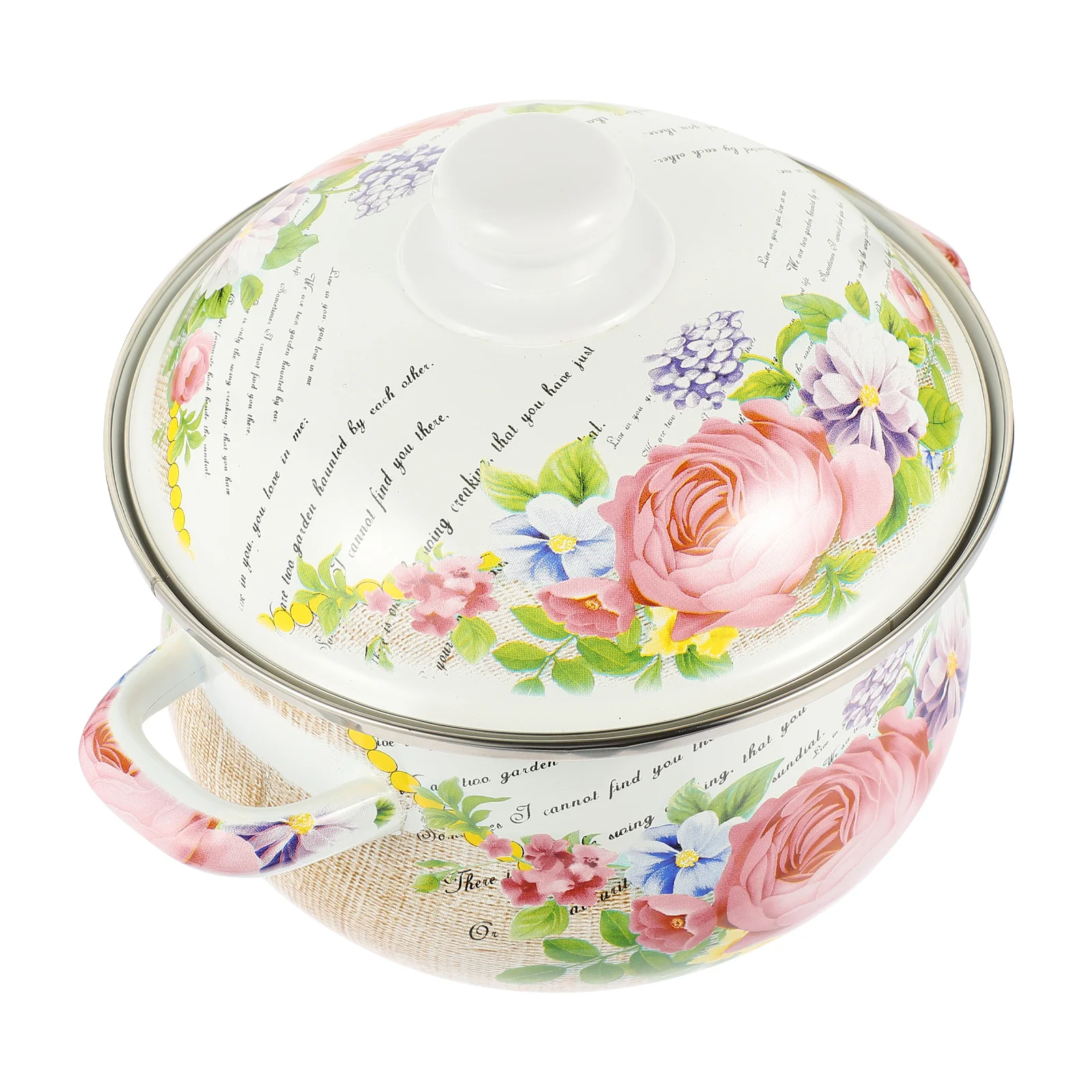 

Pot Enamel Stock Cooking Soup Stew Stockpot Vintagesteel Ovensauce Pan Enameled Shabu Flowercast Iron Nonstick Hot Pasta