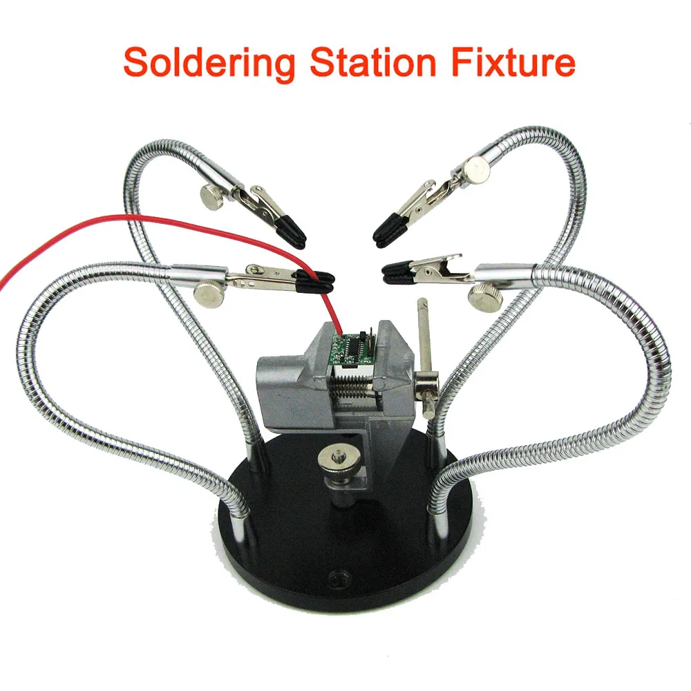 

Welding auxiliary fixture with soldering iron frame Welding magnifying glass workbench with vise clamp universal clamp bracket