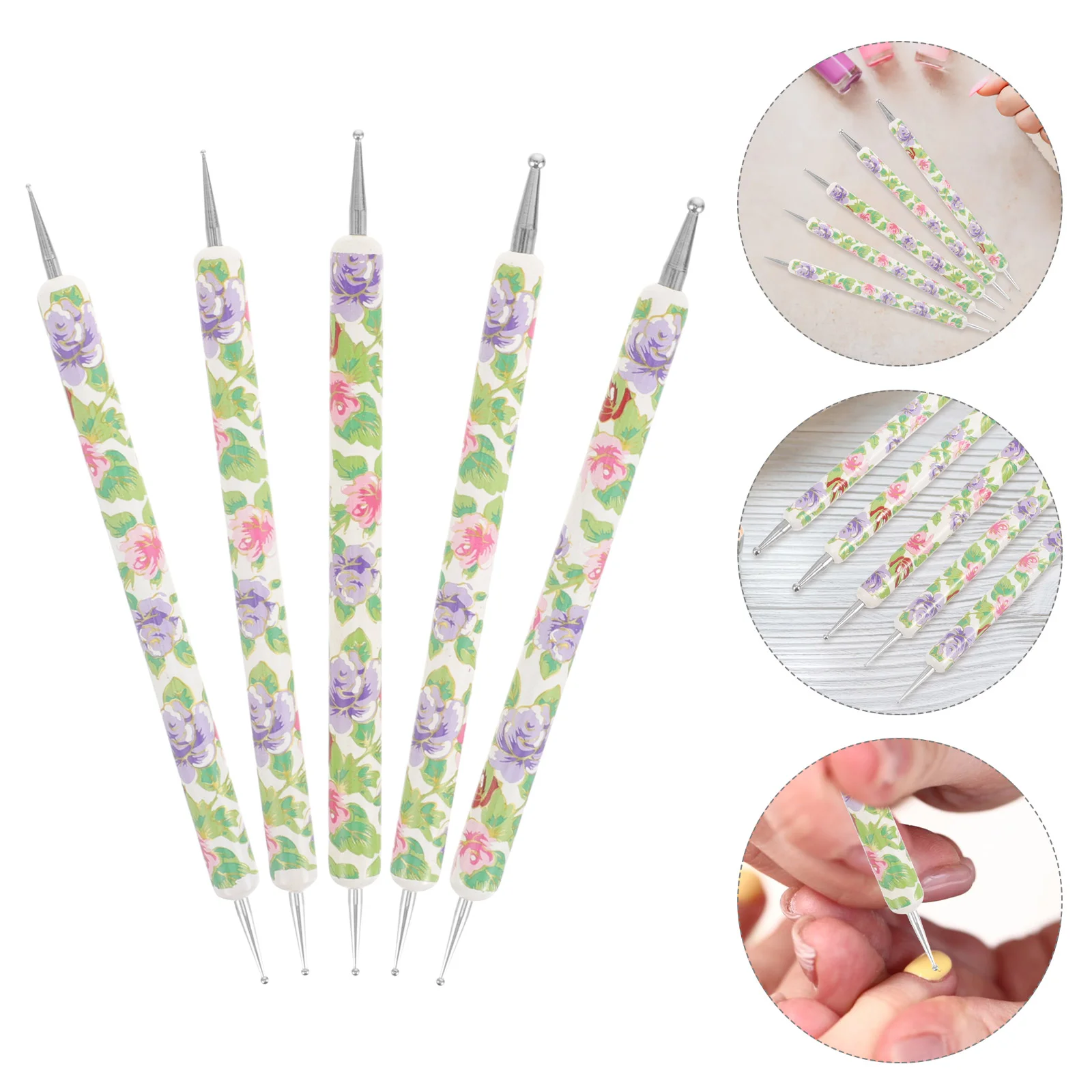 

5PCS Nail Dotting Pen Embossing Stylus For Transfer Paper Tracing Tools Drawing Embossing Tools Tip Clay Tools Diy kit click