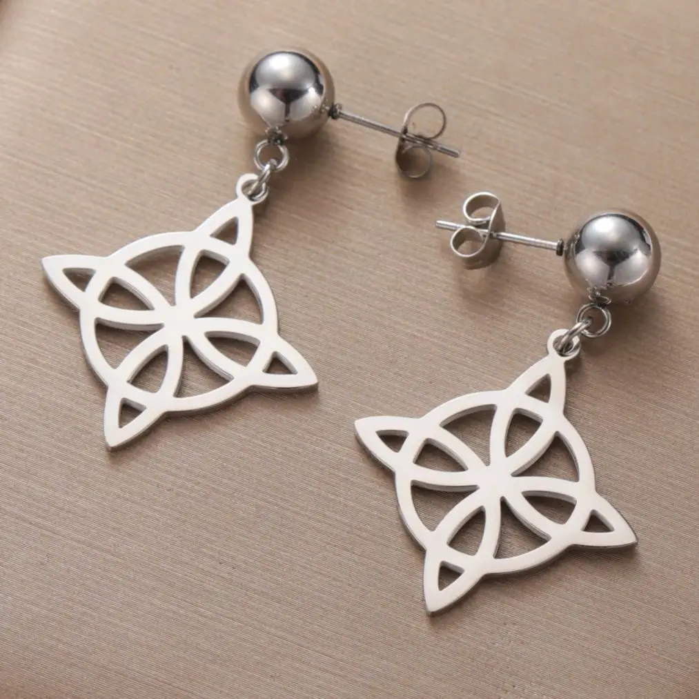 LIKGREAT серьги-гвоздики с узлом ведьмы из нержавеющей стали для женщин ирландские