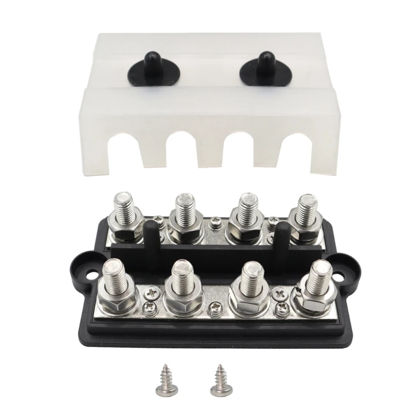 

4-контактный распределительный блок питания, Клеммная винтовая шина M8 M10, высокоточная проводка, соединительный блок батареи для RV-автомобиля