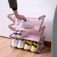 4 layer storage stainless steel assembled shoe rack save space slippers high heels home dormitory foldable organizer