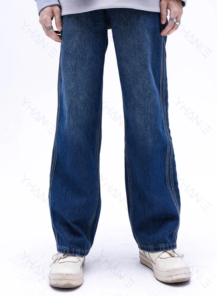 Men's Loose Jeans Street Clothing American High Street Fashion Y2k Jeans Loose Straight Pants Brand Men's Clothing Y2k Clothes
