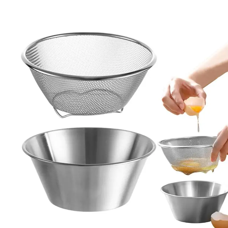 

700ml Stainless Steel Rice Washing Bowl Fruits Cleaner Strainer Rice Washing Filter Basket Vegetable Washer Kitchen Accessories