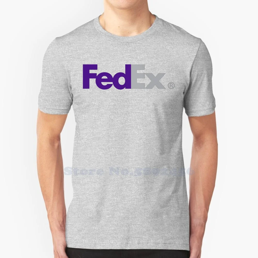 FedEx Logo Casual T Shirt Top Quality Graphic 100% Cotton Tees