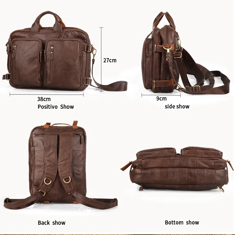 Cobbler Men's Bag Genuine Leather Men Briefcase for Laptop 14 Messenger Men's Leather Bag Business Portfolio for Document