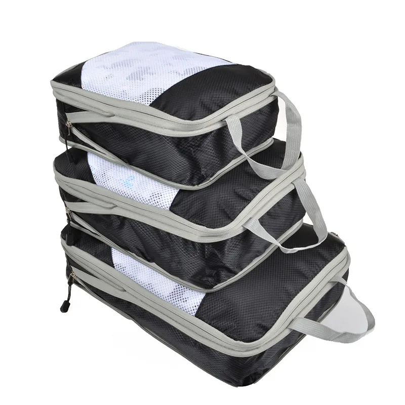 

Compression Packing Cubes, 3 Pieces L+M+S Expandable Storage Travel Bags Luggage Organisers