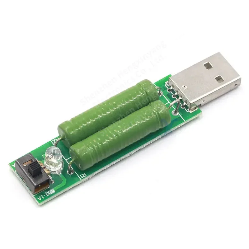 USB mini discharge load resistor 2A/1A with switch 1A Green led 2A red LED