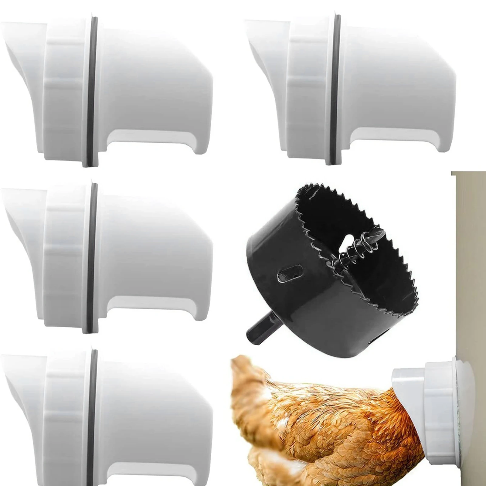 

Rainproof Poultry Feeder Port 5 Piece Set DIY Poultry Pro Feeding Kit Special Tools For Breeding Chickens Ducks Hot Sale 2022