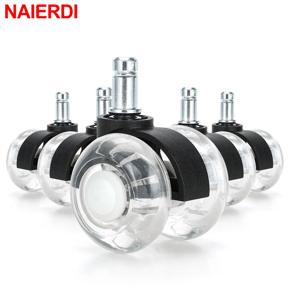 NAIERDI 5PCS 2inches Swivel Office Chair Wheels Replacement Chair Casters for Hardwood Carpet Heavy-Duty Furniture Wheels