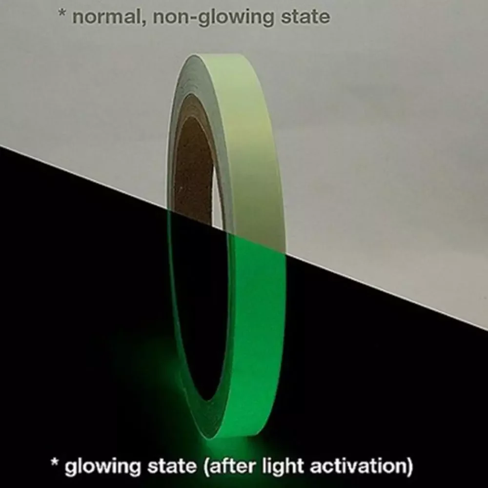 

Free Shipping Luminous tape 1cm self-adhesive tape night vision glowing Warning safety tape home decoration 1M/3M/10M. fast deli