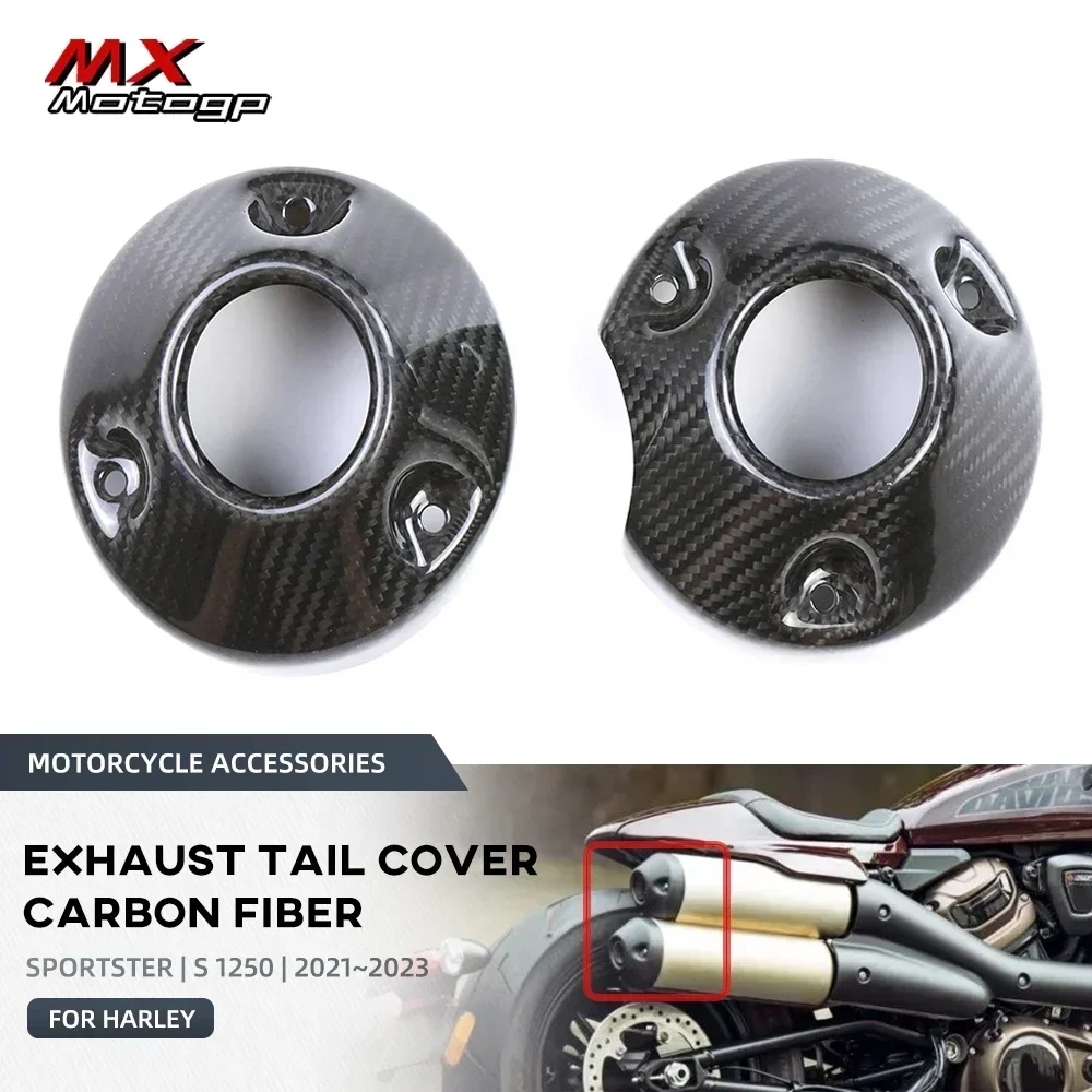 100% углеродное волокно мотоциклетные выхлопные задние крышки Обтекатели для Harley