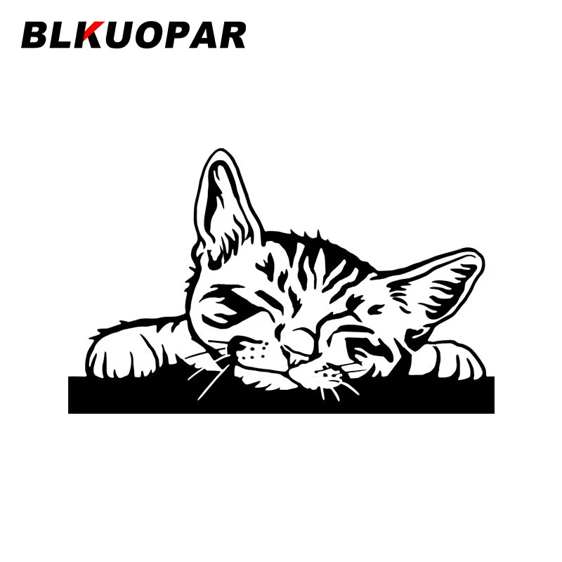 BLKUOPAR кот спит на животе наклейка с индивидуальностью устойчивая к царапинам окна