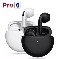 air pro 6 tws wireless earphone bluetooth headphones v5 0 mini fone earbuds with charging box sports headset for smart phones