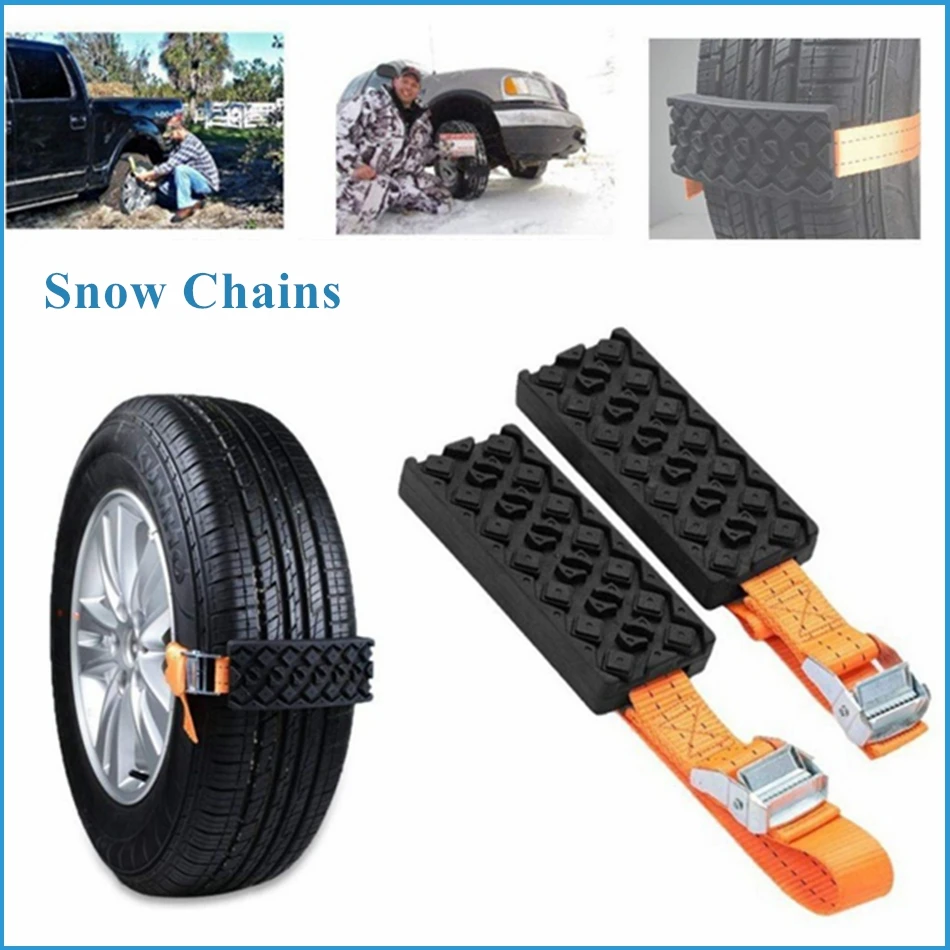 

Disbursement Version Anti-Skid Car Tire Traction Blocks With Bag Emergency Snow Mud Sand Tire Chain Straps For Snow Mud Ice