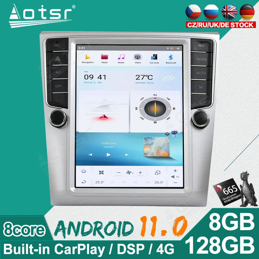 

2din Android 11.0 CarPlay Qualcomm Snapdragon Car Radio For Volkswagen VW Magotan 2012-2016 GPS Navi Multimedia Player Head Unit