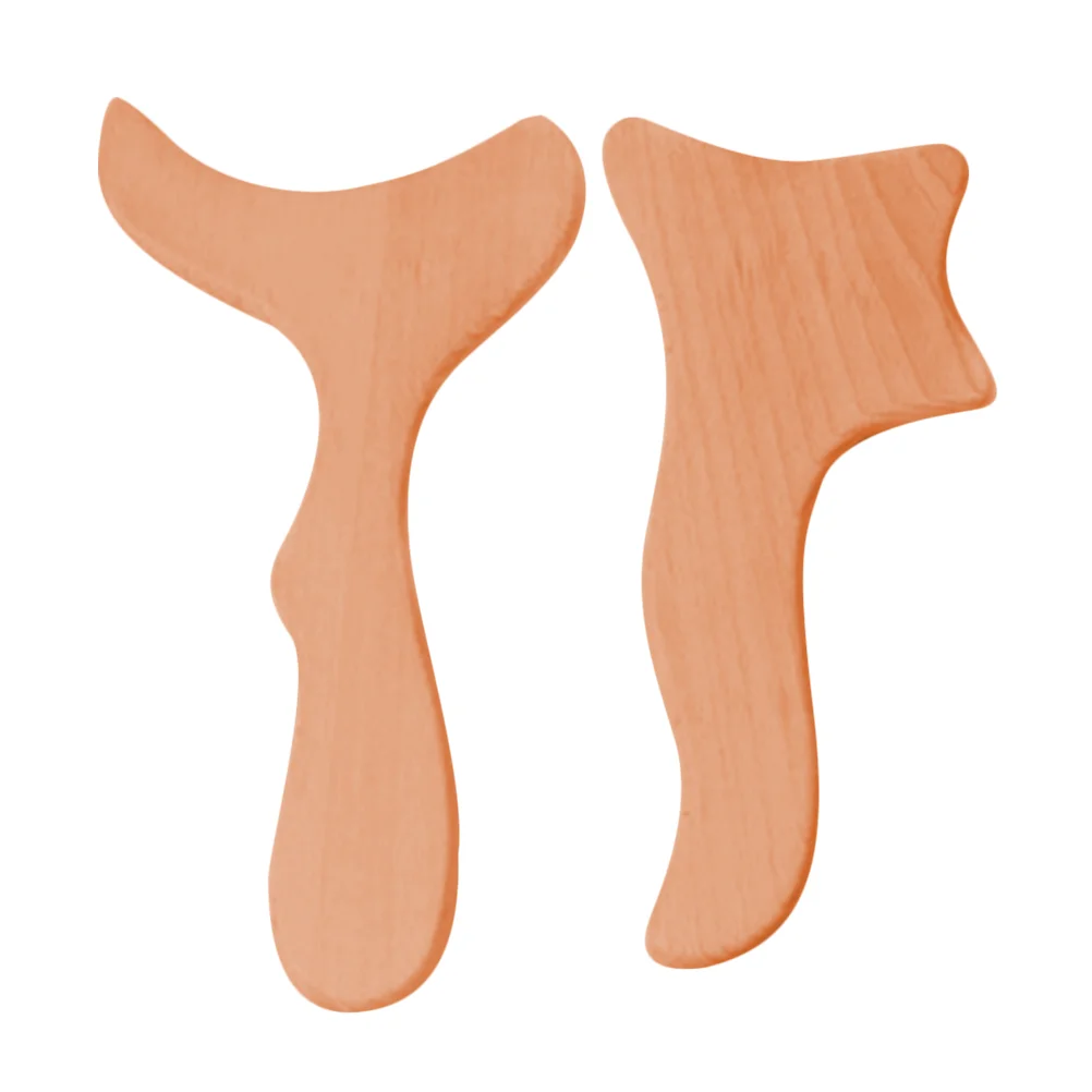 

2Pcs Wood Body Massagers Scraping Boards Practical Boards Wooden Massagers