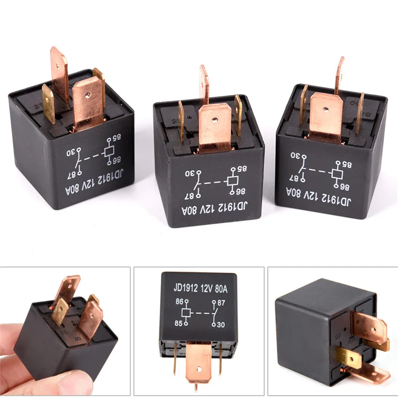 

Waterproof Heavy Duty Relay 4Pin DC 24V 12V 80A JD1912 Automotive Car Relay Useful