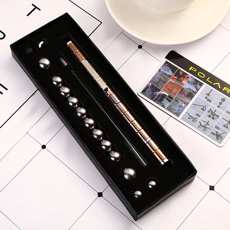 

1pcs Creative Metal Magnetic Pen Decompression Toy Gel Pen Multifunctio Relieving Stress Fidget School Office Writing Stationery