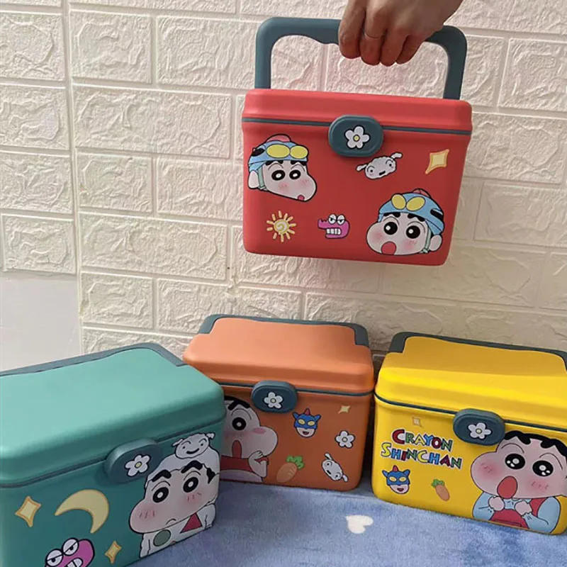 2024 Аниме Crayon Shin-Chan портативный набор для лекарств милый креативный мультяшный