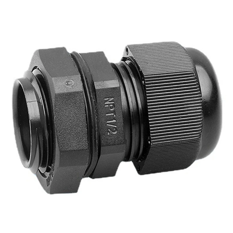 

50 штук NPT 1/2 IP68 Водонепроницаемый PA66 кабельная втулка огнестойкая Защита окружающей среды кабельная фиксирующая головка (черный)