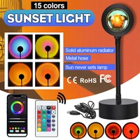 sunset lamp rainbow projecto bluetooth app control night light atmosphere table lamp for home bedroom background wall decoration