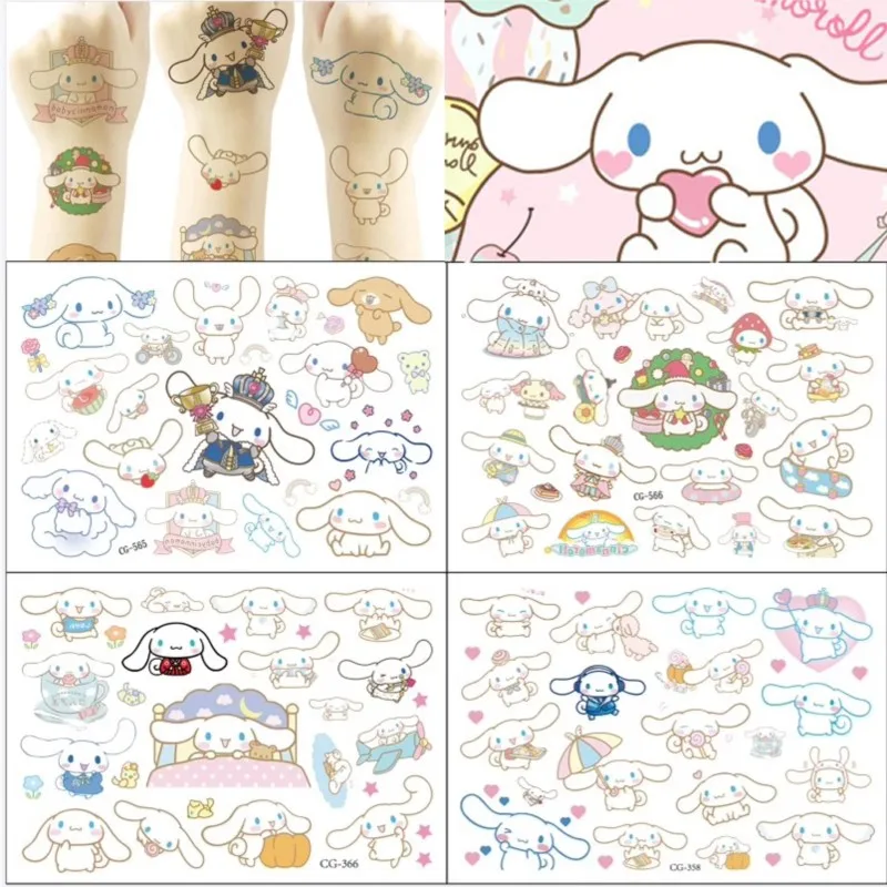 Sanrio Мультяшные Татуировки Наклейки Водостойкие Временные Милые Для Девочек