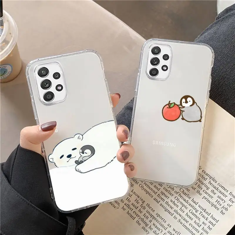 

cute penguin polar bear couple Phone Case Transparent For Huawei P20 P30 P40 honor mate 8X 9X 10i Pro Lite