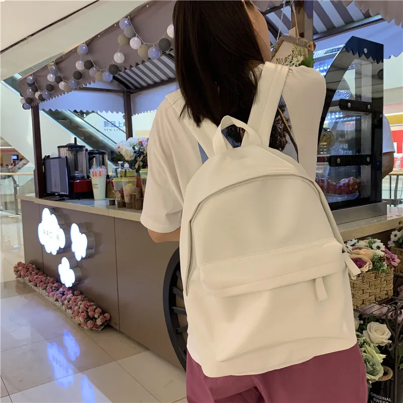 

Korean Style Students Travel Bag Large Capacity Stylish Pu Leather Stundet Backpack Water Repellent Rucksack New