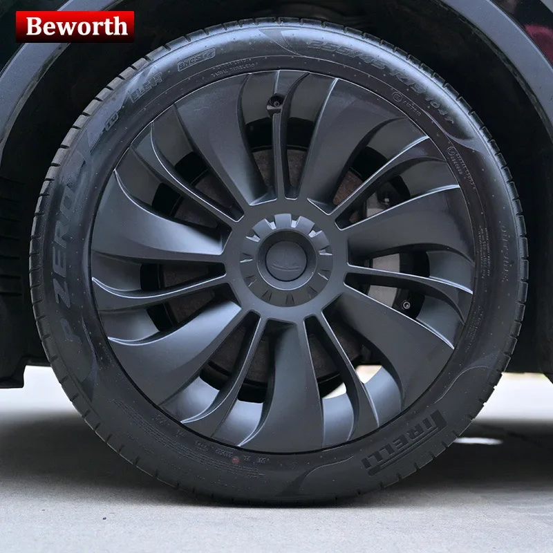 

4PCS Hub Caps for TESLA Model Y Vehicle Full Coverage Blade Wheel Cover Cap 19 Inches Hubcaps Automobile Replacement Accessories