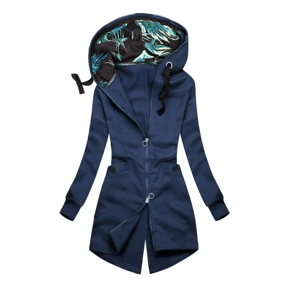 

Women Hoodie Solid Color Printed Patchwork Autumn Winter Irregular Long Women's Winter Coats/Jacket 2022 for Daily Wear