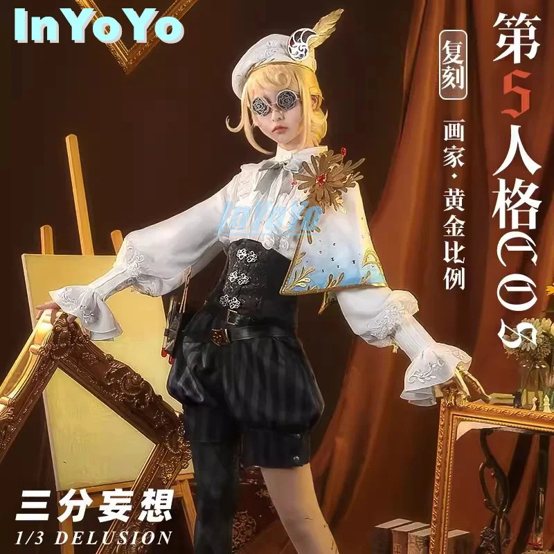 InYoYo Эдгар Вальден Художник Identity V Alchemist Золотая кожа Униформа Косплей Костюм