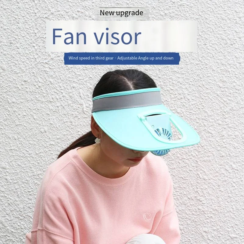 

Sunscreen cap USB charging fan cap wide eave empty top outdoor sunshade baseball cap adjustable for adults and children