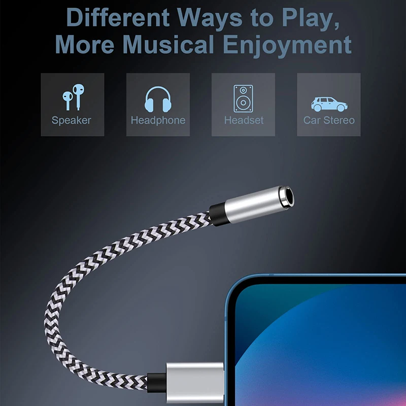 Для наушников iOS на 3 5 мм Aux Jack аудиокабель-адаптер для Apple iPhone 14 13 12 11 Pro Max X XS