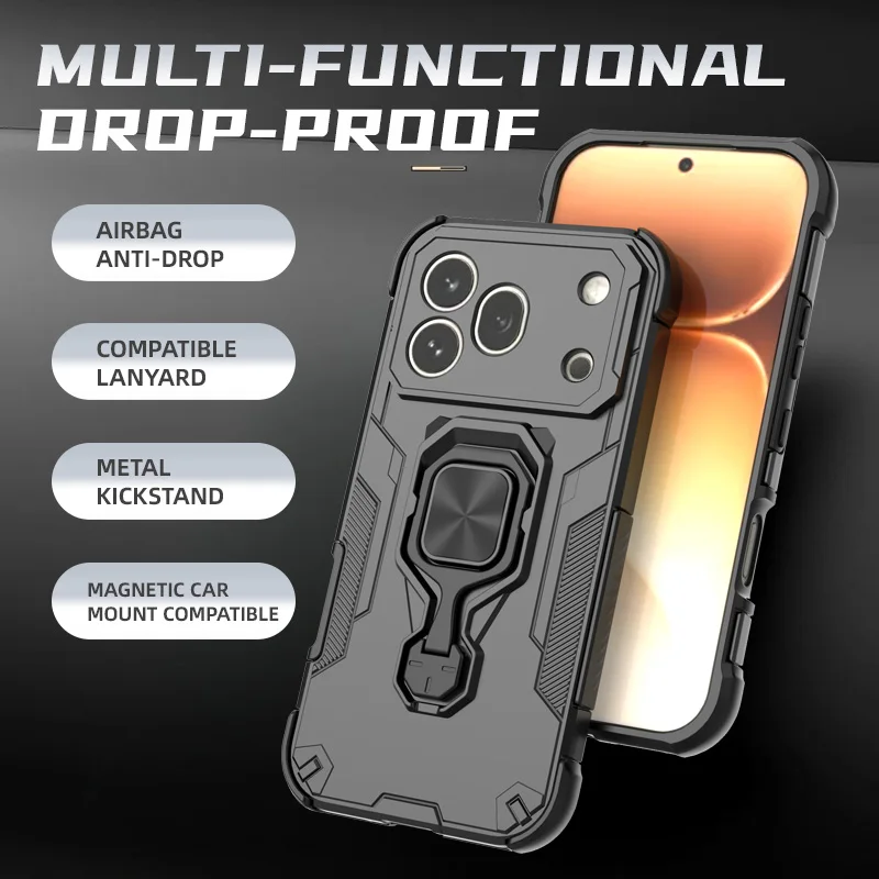 Фото Противоударный чехол с магнитной защитой для Honor 600 VKJ-NX9 600Pro VKP-NX9, металлический держатель-кольцо, защитный чехол для телефона №4