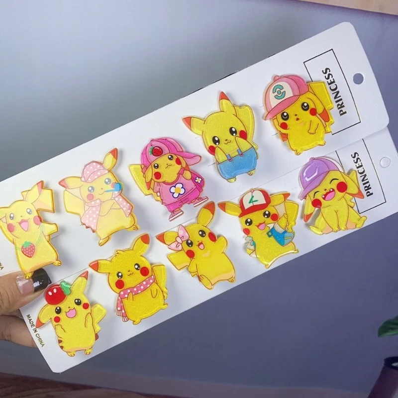 

Pokemon Pokemon Pikachu Hair Clip Children Acrylic Cartoon Cute Duckbill Clip Female Hair Accessories Hair Clip New Wholesale