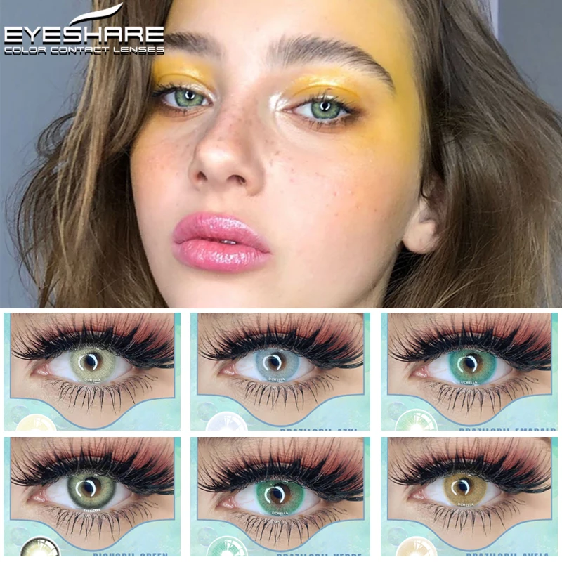 

2 шт., контактные линзы для глаз, натурального цвета