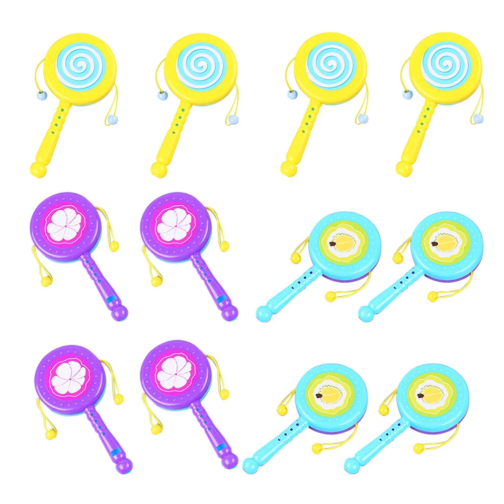 

12pcs Rattle Drums Lovely Rattle Drums Early Education Toys Baby Toys Hand Rattles For Kids Home Baby Child