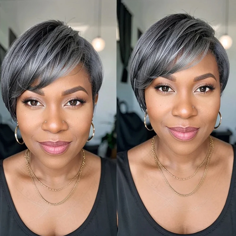 

5x5 серый короткий Боб соль lueles HD кружевной фронтальный парик человеческие волосы бразильский Реми 12 дюймов для черных женщин предварительно выщипанные Детские волосы