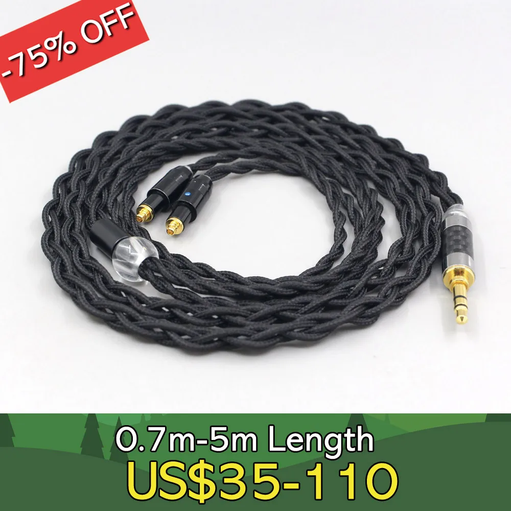 

LN007443 Pure 99% Silver Inside Headphone Nylon Cable For Shure SRH1540 SRH1840 SRH1440 Earphone headset