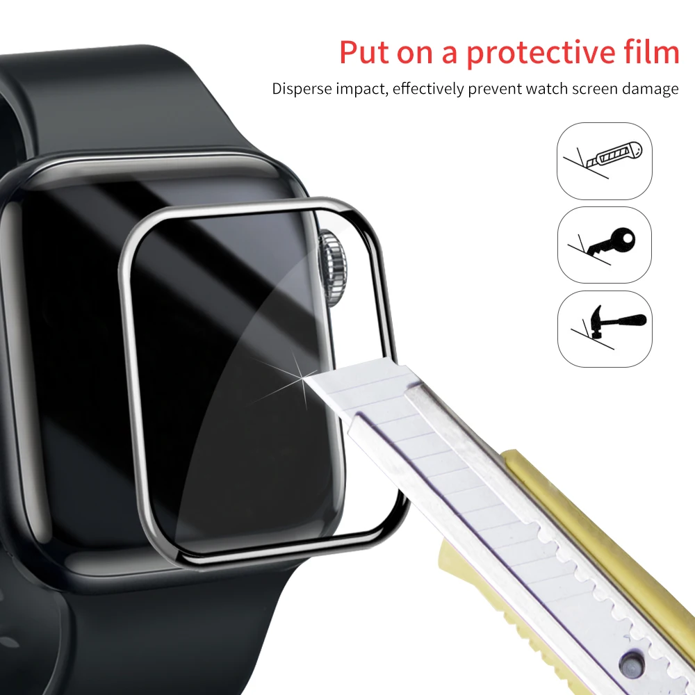 

Tempered Glass Full Coverage Apple Watch 7 SE 6 5 41mm 45mm 44mm 40mm 38mm 42mm Screen Protector For iWatch Series 4 3 2 1